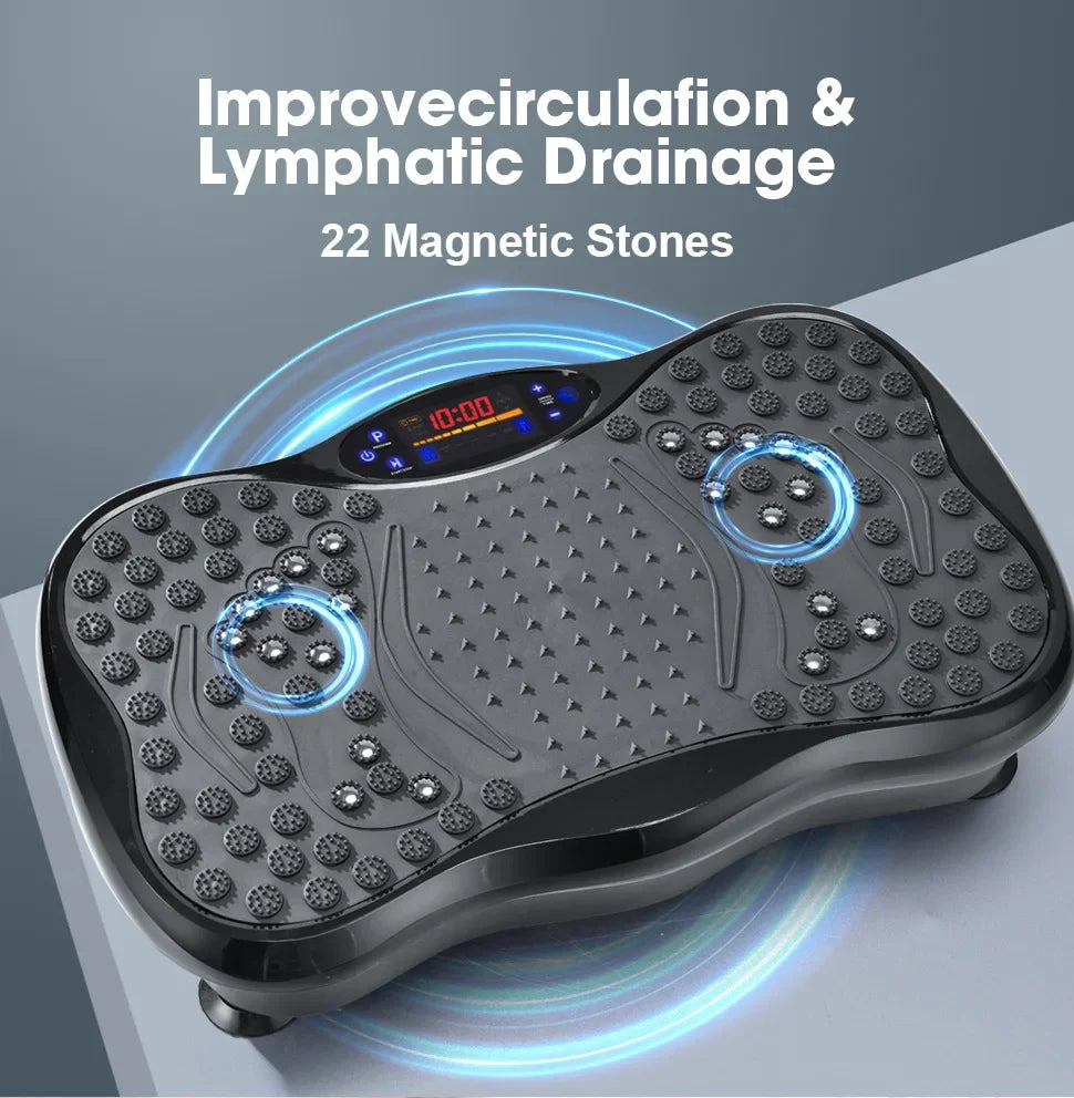 Vibration Plate Board Fitness Exercise Machine with Bluetooth Speaker Fat Burning Weight Loss Resistance Bands for Muscle Toning