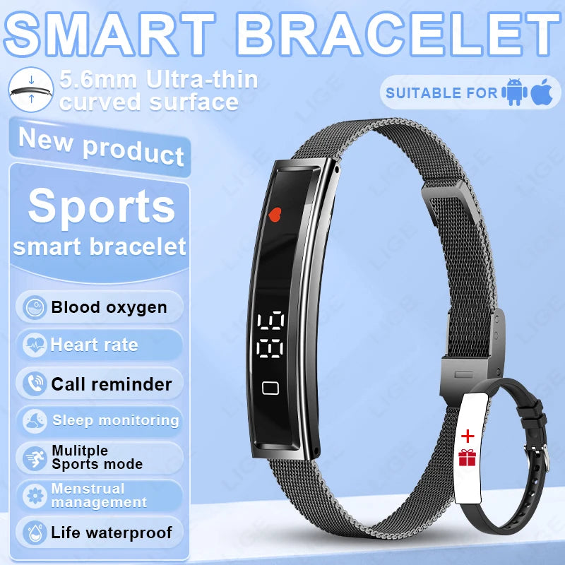 Daily Fitness Tracker Women Sport Smart Bracelet 2026 New Fashion Heart Rate Health Monitoring IP68 Waterproof Smart Watch Men
