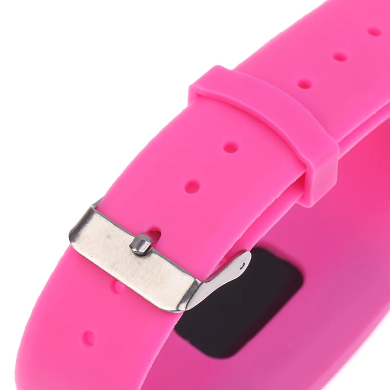 LED Pedometer Bracelet Step Counter Watch with 12/24H Time Display Silicone Fitness Tracker Step Watch