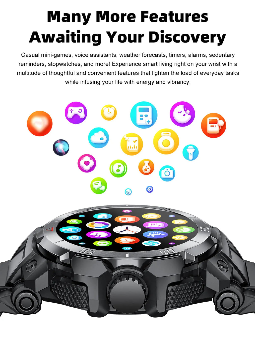 New 3 in 1 Smart Watch for Men With TWS Headset Rugged Military Bluetooth Call Fitness Tracker IP67 Waterproof  for Android iOS