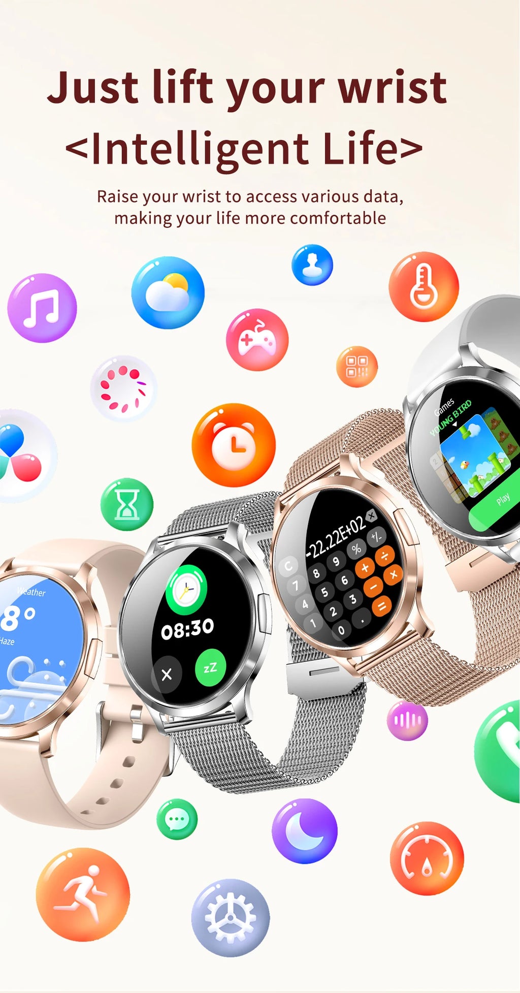 2026 New Smart Watch For Women Gift 1.32 Inch Full Touch Screen Sports Fitness Watches Bluetooth Calls Digital Smartwatch Ladies