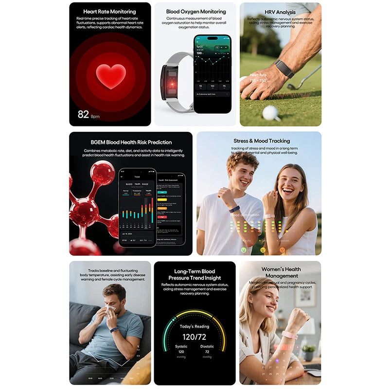 JCVital V5 Black Smart Band Health Trend Monit or Fitness Recovery Bracelet Wearable Device for Rehabilitation