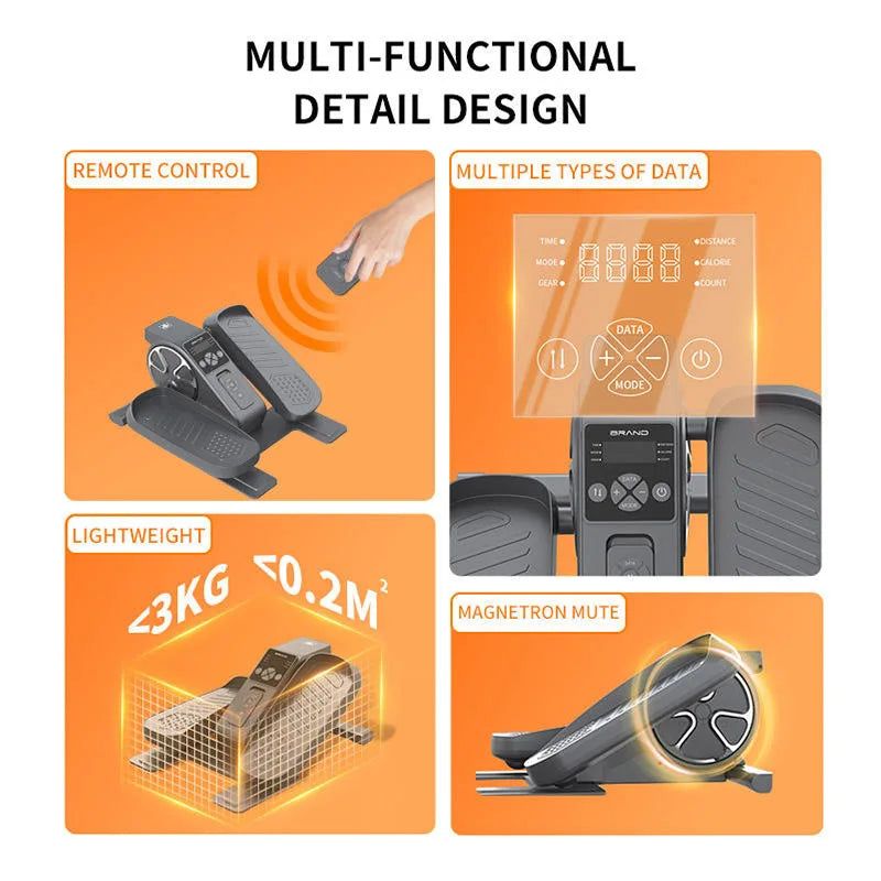 Pedal Exerciser with LCD Screen Remote Control Foot Cycle for Leg Toning Home Office Desk Fitness and Rehabilitation