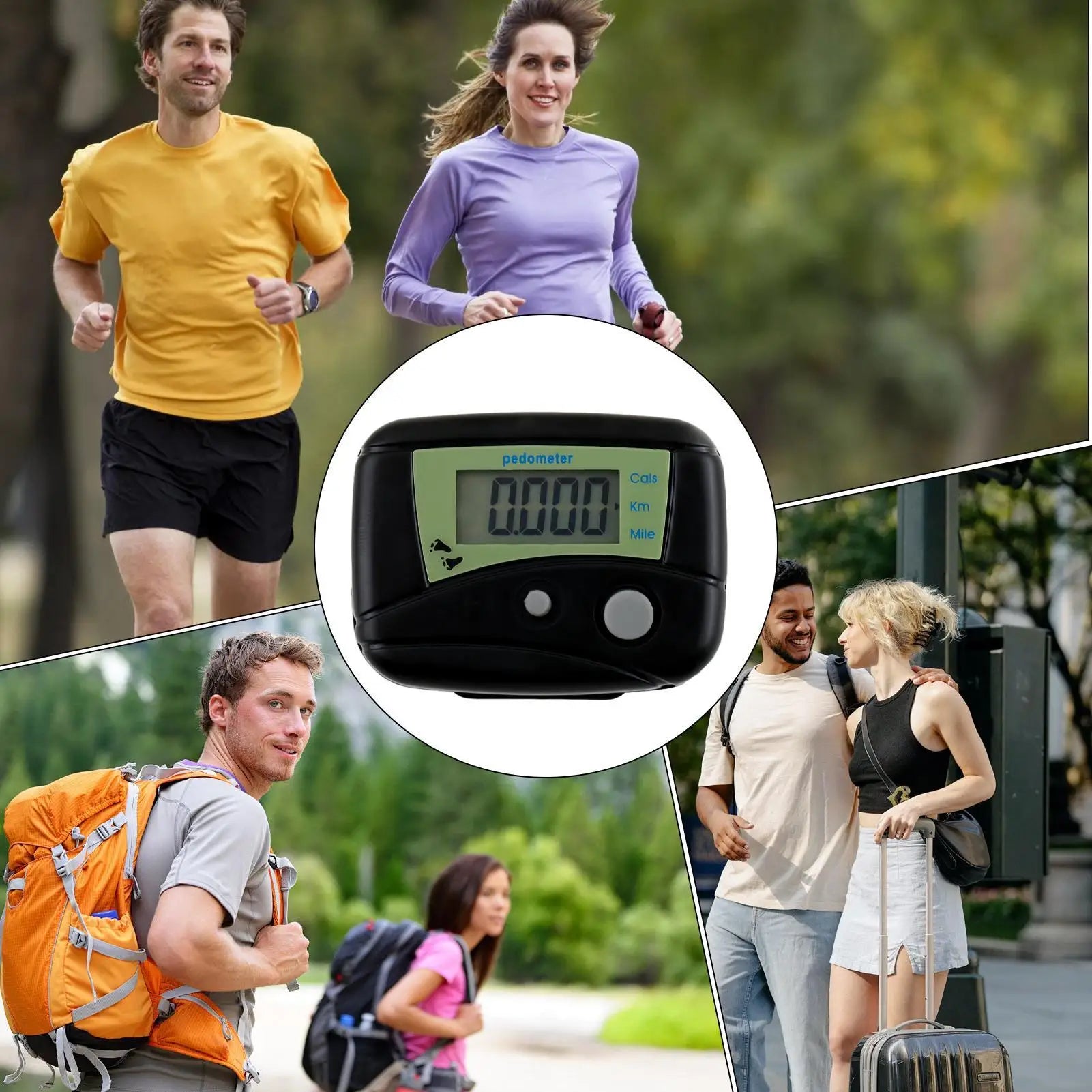 Pedometer for Walking Digital LCD Compact Movement Monitor Monitor for Recording Distance Fitness Exercise Running Hiking