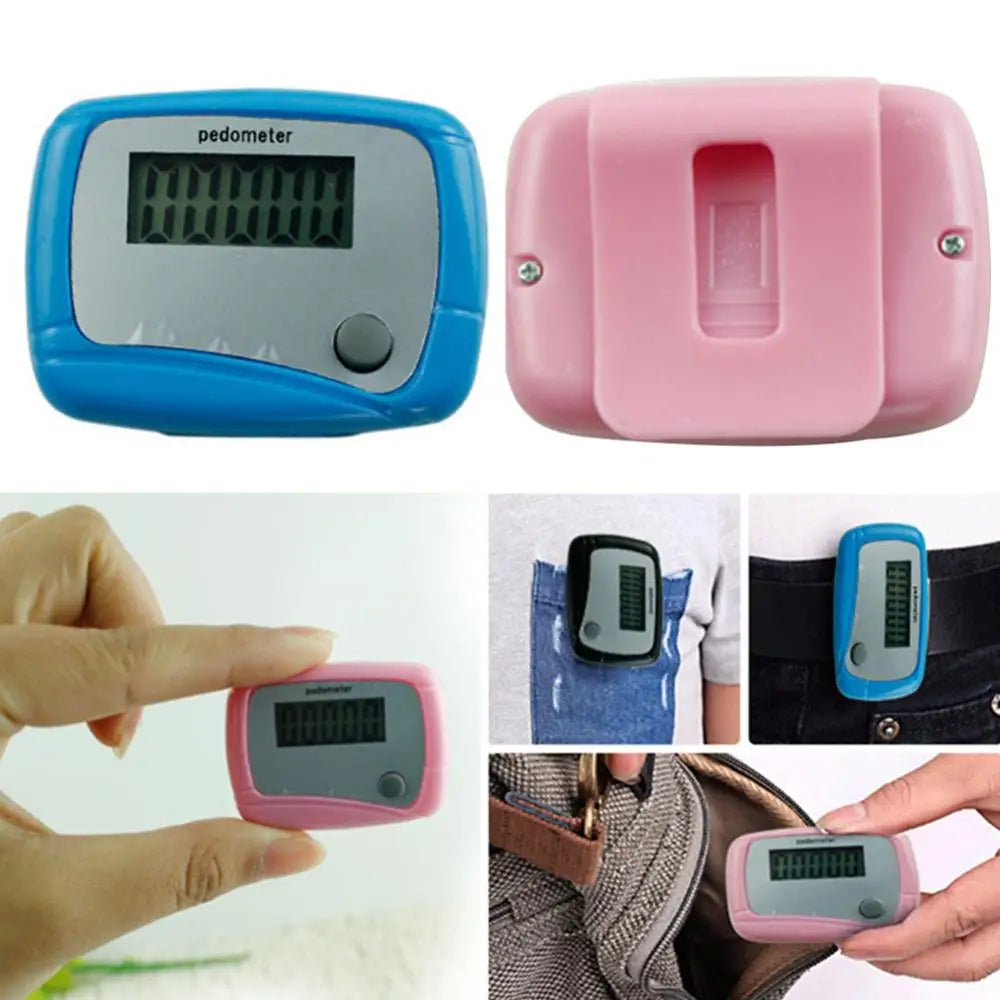 Portable Mini Digital LCD Pedometer Sports Walking Running Step Counter Meter Step Pedometer Walking Distance Counter