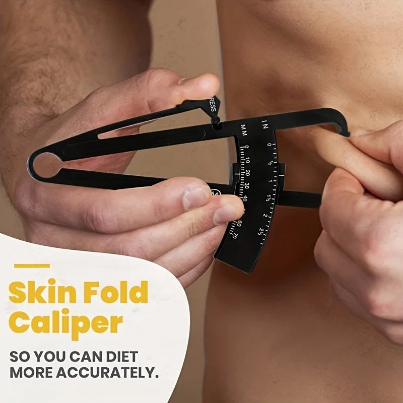1 Set Body Fat Measuring Device and Waist Tape Combination-Handheld Fat Meter and Tape Measure,Portable Fitness Measurement Too